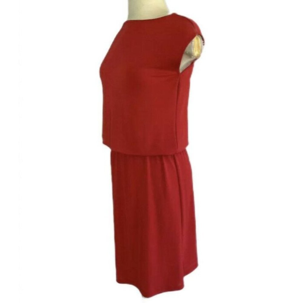 TALBOTS Red Blouson Dress - Picture 1 of 8